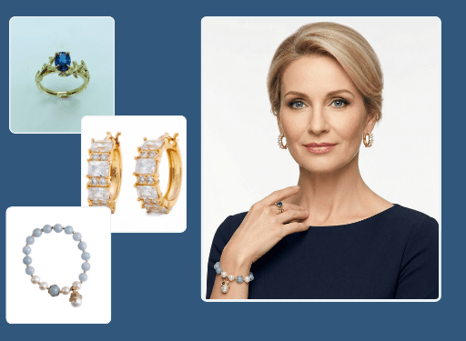 Jewelry set try-on — Jewelry set virtual try-on: a full matching suite on one model