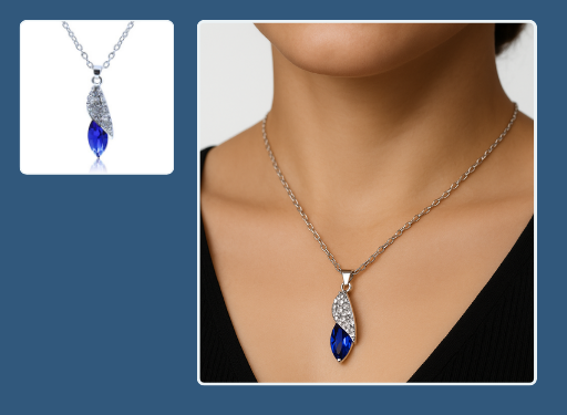 Necklace Try-On — Show how a necklace falls before checkout
